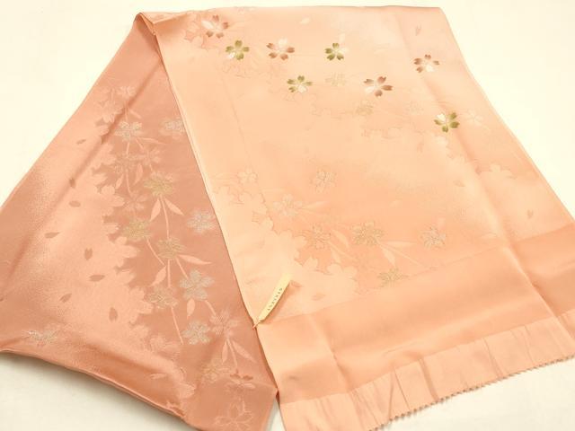 平和屋本店●和装小物　帯締め・帯揚げセット　高麗組 綾出し　舞花文　金銀糸　暈し染め　正絹　逸品　未使用　AABI8641ay