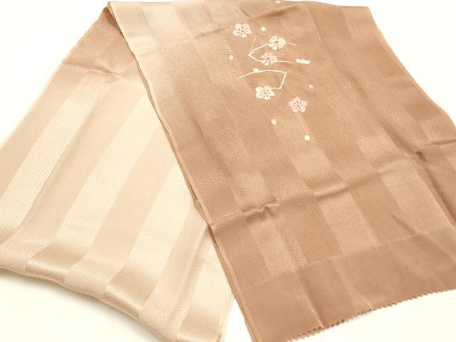 平和屋本店●和装小物　帯締め・帯揚げセット　高麗組 綾出し　刺繍　金糸　暈し染め　正絹　逸品　未使用　AABI8647ay