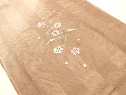 平和屋本店●和装小物　帯締め・帯揚げセット　高麗組 綾出し　刺繍　金糸　暈し染め　正絹　逸品　未使用　AABI8647ay