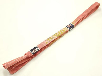 平和屋本店●和装小物　帯締め・帯揚げセット　高麗組 綾出し　暈し　金糸　金彩　正絹　逸品　未使用　AABI8650ay