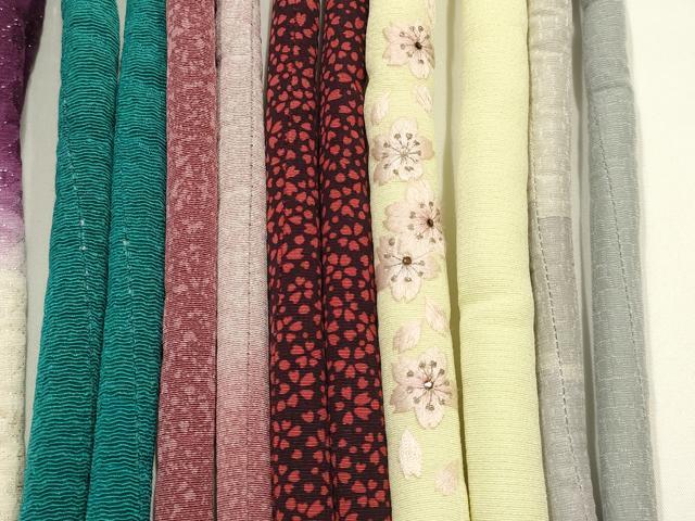 平和屋着物●和装小物　上質な帯締め10本セット　丸ぐけ　刺繍　金銀糸　銀通し地　暈し染め　飾り玉　撚り房　逸品　AABI8657ay