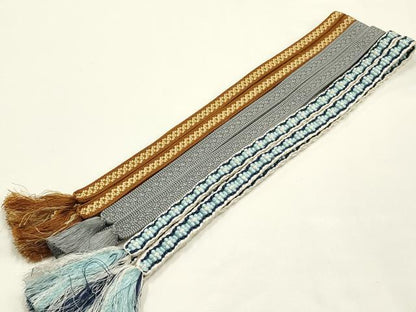 平和屋着物●和装小物　上質な帯締め3本セット　小桜組　正絹　逸品　AABI8658ay