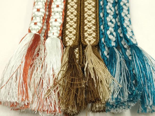 平和屋着物●和装小物　上質な帯締め3本セット　小桜組　正絹　逸品　AABI8659ay