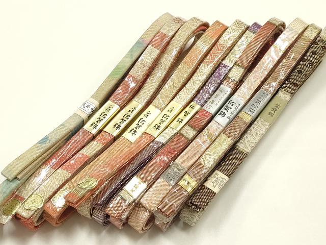 平和屋着物●和装小物　上質な帯締め10本セット　本場筑前博多織　佐賀錦　手織り　GOTO　錦麗　金糸　正絹　逸品　未使用　AABI8662ay