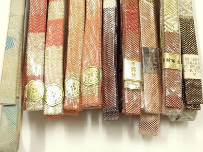 平和屋着物●和装小物　上質な帯締め10本セット　本場筑前博多織　佐賀錦　手織り　GOTO　錦麗　金糸　正絹　逸品　未使用　AABI8662ay