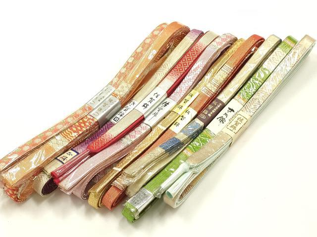 平和屋着物●和装小物　上質な帯締め10本セット　本場筑前博多織　佐賀錦　金銀糸　GOTO　正絹　逸品　未使用　AABI8663ay