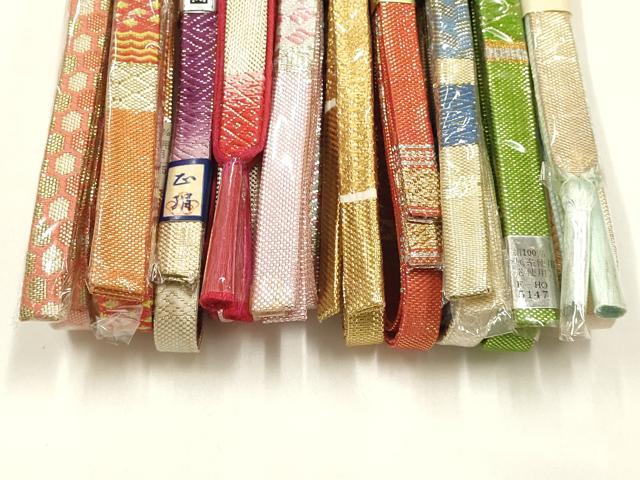 平和屋着物●和装小物　上質な帯締め10本セット　本場筑前博多織　佐賀錦　金銀糸　GOTO　正絹　逸品　未使用　AABI8663ay