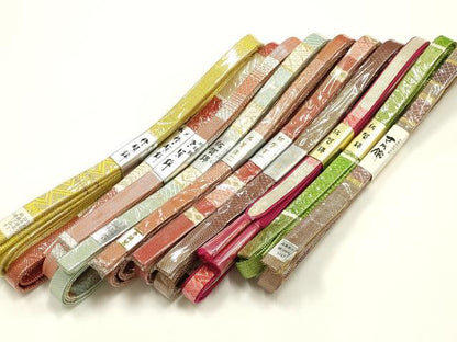 平和屋着物●和装小物　上質な帯締め10本セット　本場筑前博多織　佐賀錦　GOTO　錦麗　金銀糸　正絹　逸品　未使用　AABI8667ay
