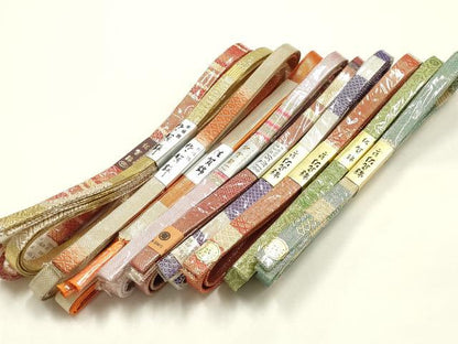平和屋着物●和装小物　上質な帯締め10本セット　本場筑前博多織　佐賀錦　GOTO　金銀糸　三越扱い　正絹　逸品　未使用　AABI8668ay