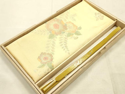 平和屋本店●和装小物　帯締め・帯揚げセット　高麗組　絞り　辻が花　金銀糸　金彩　暈し　正絹　逸品　未使用　AABI8670ay