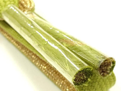 平和屋本店●和装小物　帯締め・帯揚げセット　高麗組 綾出し　舞花文　金糸　金彩　暈し染め　正絹　逸品　未使用　AABI8671ay