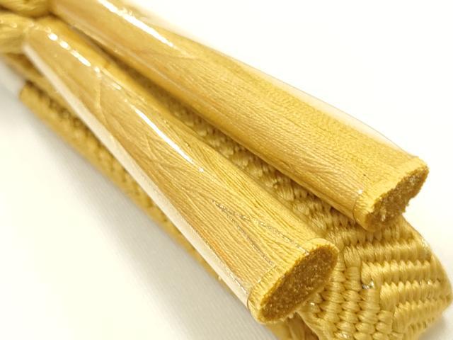 平和屋本店●和装小物　帯締め・帯揚げセット　笹浪組　枝花文　金糸　金銀彩　暈し染め　正絹　逸品　未使用　AABI8672ay