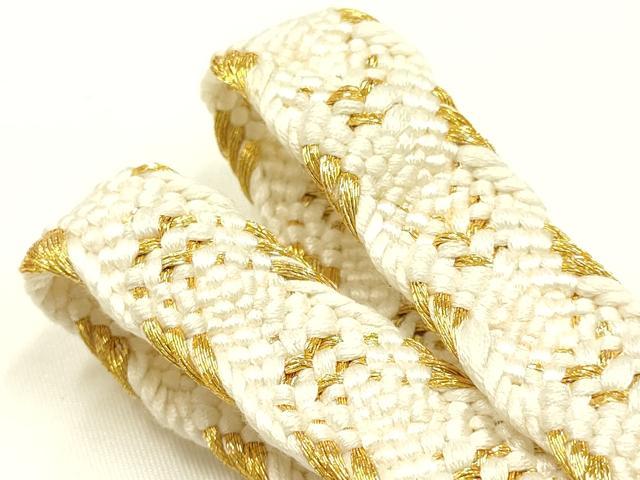 平和屋本店●和装小物　帯締め・帯揚げセット　礼装用　柄絞り　地紙花文　金糸　金彩　亀房付き　正絹　逸品　未使用　AABI8675ay