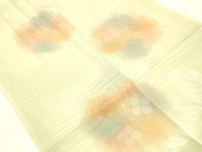 平和屋本店＊夏物 和装小物 帯締め・帯揚げセット レース組 絽 紫陽花 金糸 暈し染め 逸品 未使用 AABI8692ay