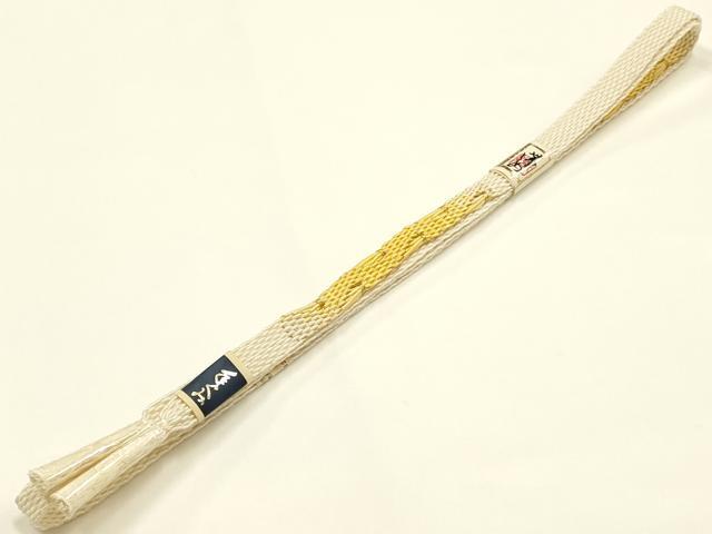 平和屋本店＊夏物 和装小物 帯締め・帯揚げセット レース組 絽 葡萄蔦草文 金糸 金彩 暈し 逸品 未使用品あり AABI8693ay