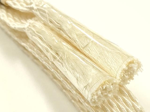 平和屋本店＊夏物 和装小物 帯締め・帯揚げセット レース組 絽 葡萄蔦草文 金糸 金彩 暈し 逸品 未使用品あり AABI8693ay