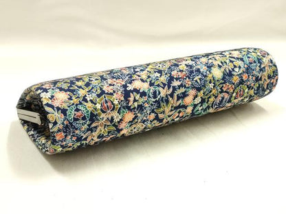 平和屋着物▼和装小物　和装バッグ・草履セット　クラッチバッグ　草花文　源氏車　逸品　未使用　AABI8703ay