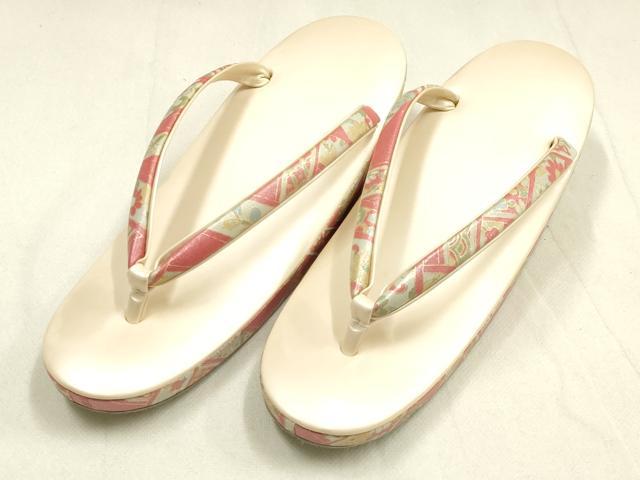 平和屋着物▼和装小物　和装バッグ・草履セット　ハンドバッグ　蔓帯花文　更紗　金彩　逸品　AABI8705ay
