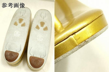平和屋着物▼和装小物　和装バッグ・草履セット　金鷲本舗 東京謹製 キンワシ印　ハンドバッグ　唐草蔦の葉文　金銀彩　逸品　AABI8713ay