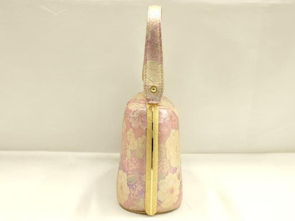 平和屋着物▼和装小物　和装バッグ　ハンドバッグ　花柄　金彩　逸品　AABI8723ay