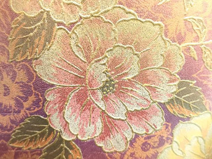 平和屋着物▼和装小物　和装バッグ　ハンドバッグ　花柄　金彩　逸品　AABI8723ay