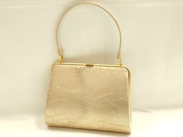 平和屋着物▼和装小物　和装バッグ　ハンドバッグ　松葉　引箔　逸品　AABI8725ay