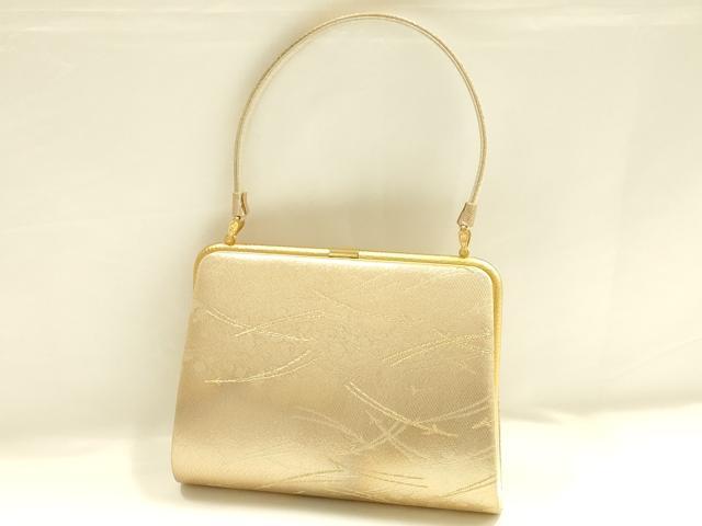 平和屋着物▼和装小物　和装バッグ　ハンドバッグ　松葉　引箔　逸品　AABI8725ay