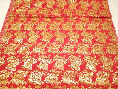 平和屋本店▼和装小物 金襴生地 草花文 ハンドメイド リメイク 約2288cm×106cm AABI8730ay