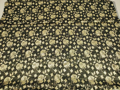 平和屋本店▼和装小物 金襴生地 草花文 ハンドメイド リメイク 約1424cm×118cm AABI8732ay