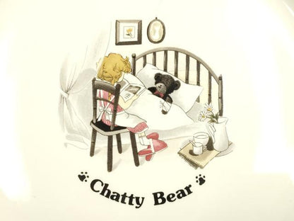 平和屋本店▼ケーキプレート＆フォークセット　5組　APIDES　Chatty Bear　約16cm　未使用　AABI8734ay