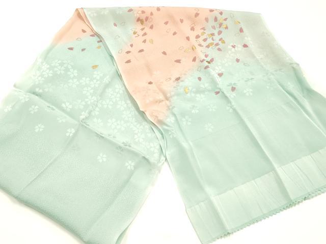 平和屋着物●和装小物　帯締め・帯揚げセット　丸組　舞花文　桜　金糸　金彩　暈し染め　逸品　未使用　AABI8742ay