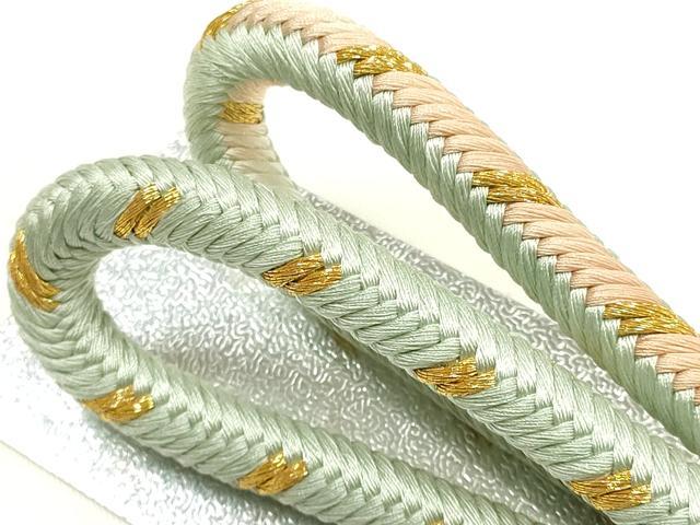 平和屋着物●和装小物　帯締め・帯揚げセット　丸組　舞花文　桜　金糸　金彩　暈し染め　逸品　未使用　AABI8742ay
