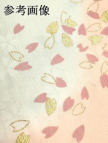 平和屋着物●和装小物　帯締め・帯揚げセット　丸組　舞花文　桜　金糸　金彩　暈し染め　逸品　未使用　AABI8742ay