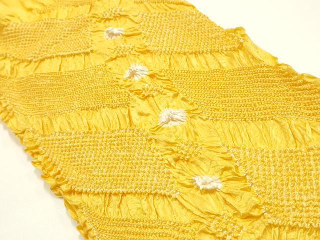 平和屋着物●和装小物　振袖用帯締め・帯揚げセット　装飾　あわじ玉　柄絞り　斜縞　花　金糸　暈し　逸品　未使用　AABI8747ay