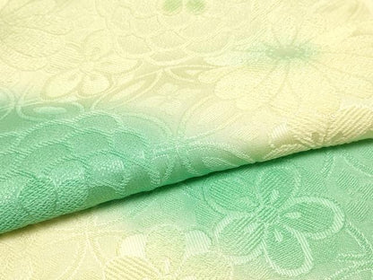 平和屋着物●和装小物　振袖用帯締め・帯揚げセット　丸ぐけ　刺繍　斜縞　花　金糸　暈し染め　丹後ちりめん　逸品　未使用　AABI8752ay