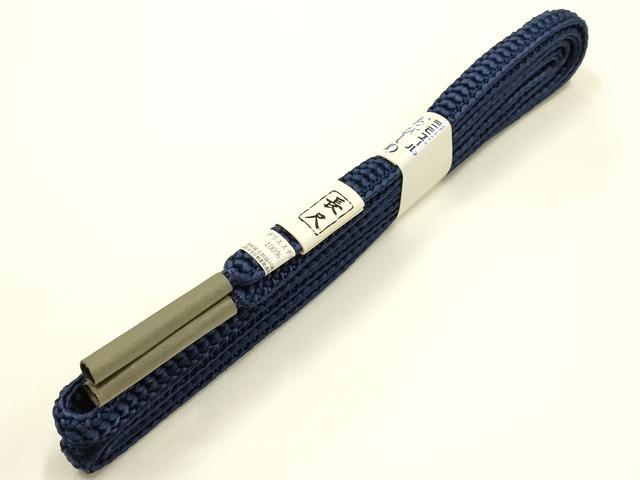 平和屋着物＊夏物　和装小物　帯締め・帯揚げセット　平組　色無地　藍色　逸品　未使用　AABI8755ay