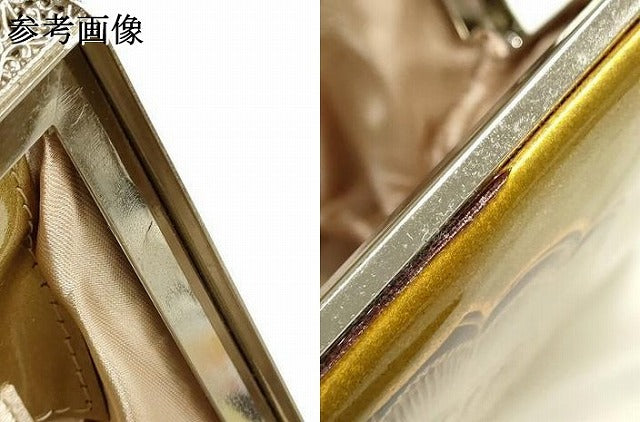 平和屋着物▼和装小物　和装バッグ　金鷲本舗 東京謹製 キンワシ印　ハンドバッグ　螺鈿　舞蝶文　金彩　逸品　AABI8761ay