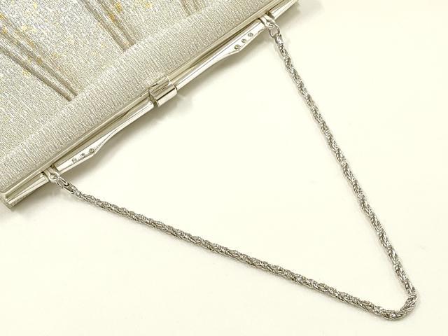平和屋着物▼和装小物　和装バッグ　ハンドバッグ　クラッチバッグ　ラインストーン　銀糸　金彩　逸品　AABI8764ay