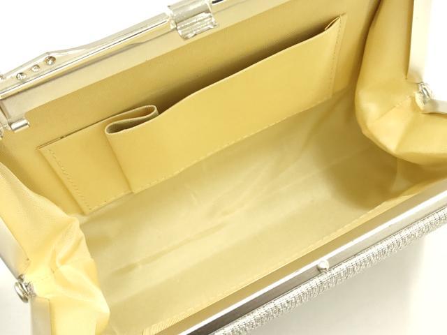 平和屋着物▼和装小物　和装バッグ　ハンドバッグ　クラッチバッグ　ラインストーン　銀糸　金彩　逸品　AABI8764ay