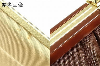 平和屋着物▼和装小物　和装バッグ　ハンドバッグ　クラッチバッグ　流水花蝶文　金糸　金彩　逸品　未使用　AABI8765ay