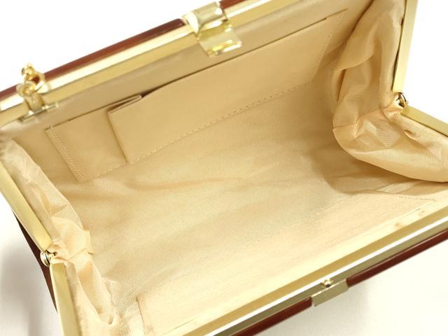平和屋着物▼和装小物　和装バッグ　ハンドバッグ　クラッチバッグ　流水花蝶文　金糸　金彩　逸品　未使用　AABI8765ay