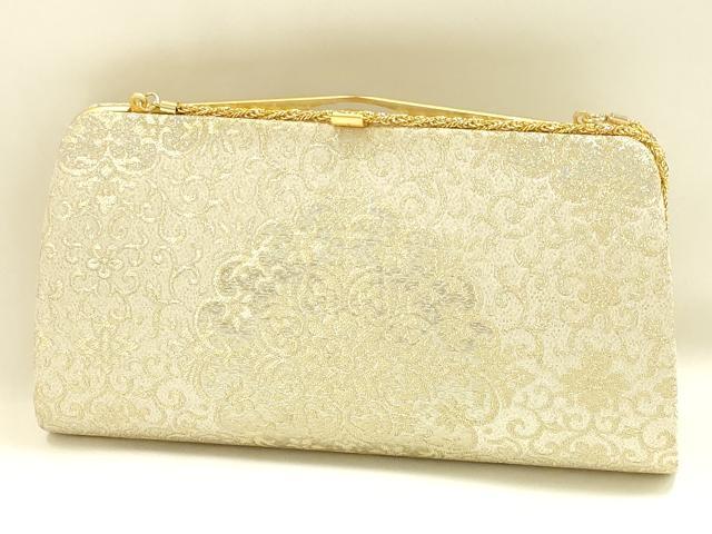 平和屋着物▼和装小物　和装バッグ　ハンドバッグ　クラッチバッグ　花唐草文　金銀糸　逸品　AABI8771ay