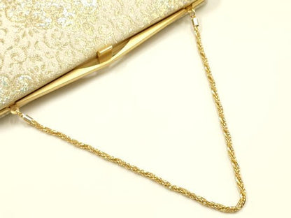 平和屋着物▼和装小物　和装バッグ　ハンドバッグ　クラッチバッグ　花唐草文　金銀糸　逸品　AABI8771ay