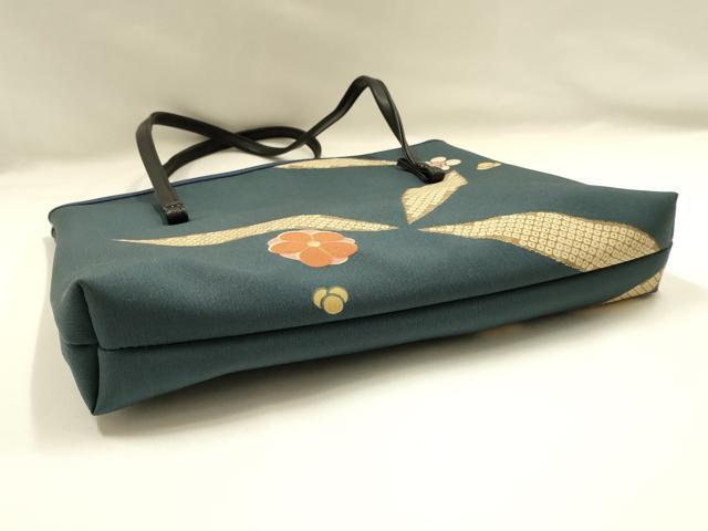 平和屋着物▼和装小物　和装バッグ　ハンドバッグ　トートバッグ　縁愛　花柄　梅　逸品　未使用　AABI8773ay