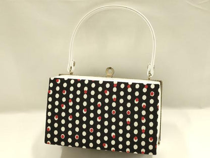 平和屋着物▼和装小物　和装バッグ　ハンドバッグ　丸文　ドット　逸品　AABI8777ay