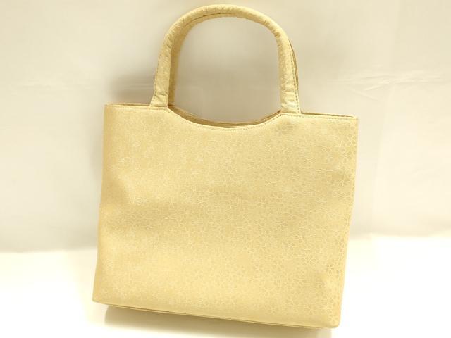平和屋着物▼和装小物　和装バッグ　ハンドバッグ　トートバッグ　花柄　笹蔓　金糸　逸品　AABI8783ay