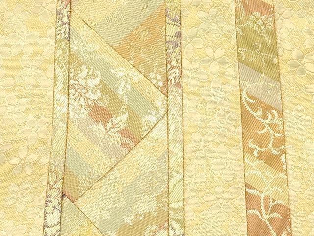 平和屋着物▼和装小物　和装バッグ　ハンドバッグ　トートバッグ　花柄　笹蔓　金糸　逸品　AABI8783ay