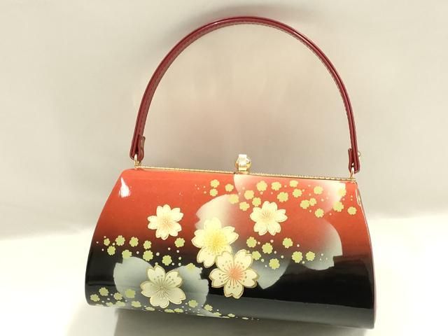 平和屋着物▼和装小物　和装バッグ　ハンドバッグ　振袖用　花柄　暈し　金彩　逸品　AABI8784ay
