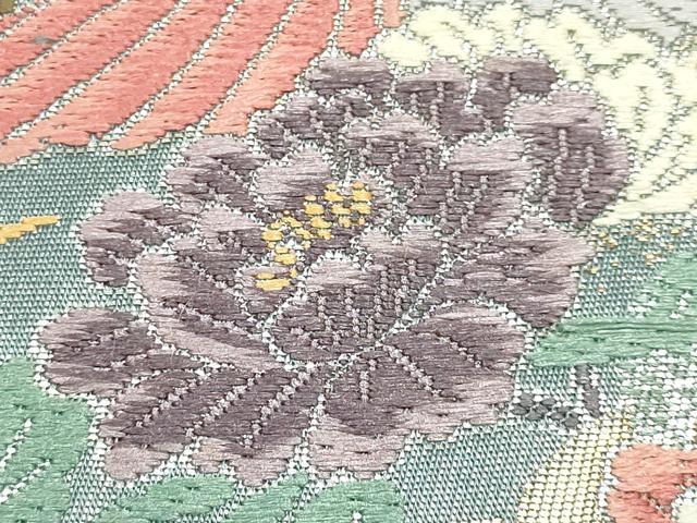 平和屋着物▼和装小物　和装バッグ　ハンドバッグ　鳳凰花文　金銀糸　帯地使用　逸品　AABI8791ay
