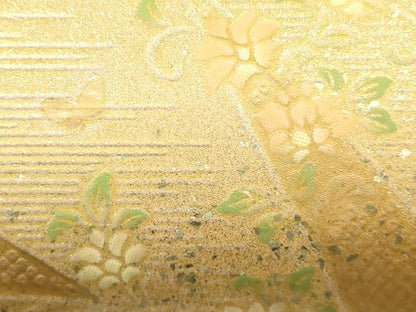 平和屋着物▼和装小物　和装バッグ　ハンドバッグ　花柄　螺鈿　金彩　逸品　AABI8798ay